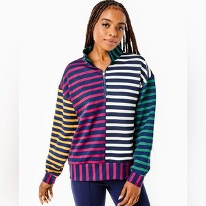 Addison Bay Multicolor Striped Half-Zip Sweatshirt